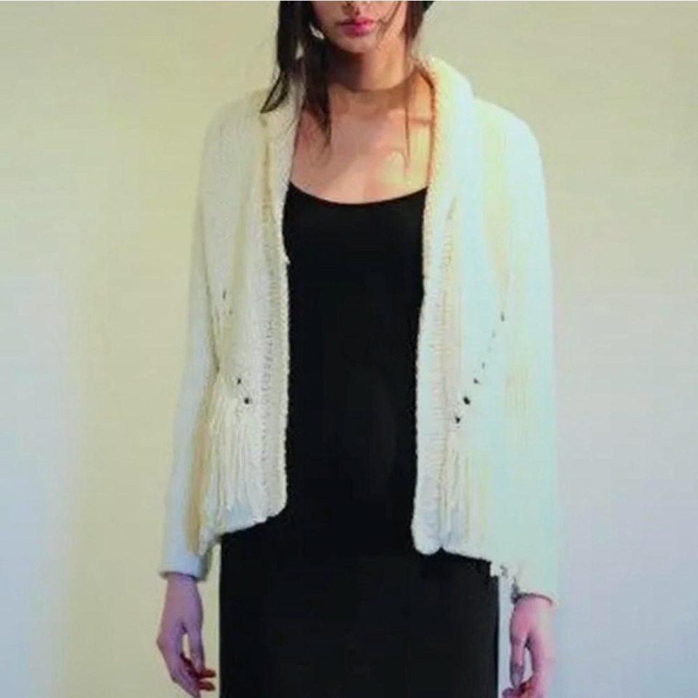 Kordal 100% wool chunky fringe cardigan - Picture 8 of 8